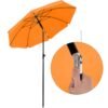 songmics-sketis-160-cm_byKC8Hb Paplūdimio, sodo skėtis Ø 160 cm su reguliuojamu pasvirimu oranžinis – SONGMICS