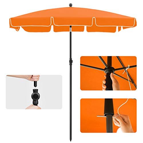 Stačiakampis sodo skėtis 200 × 125 cm su reguliuojamu pasvirimu– SONGMICS