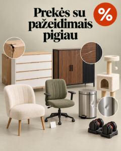Prekės su pažeidimais pigiau
