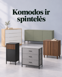 Komodos ir spintelės